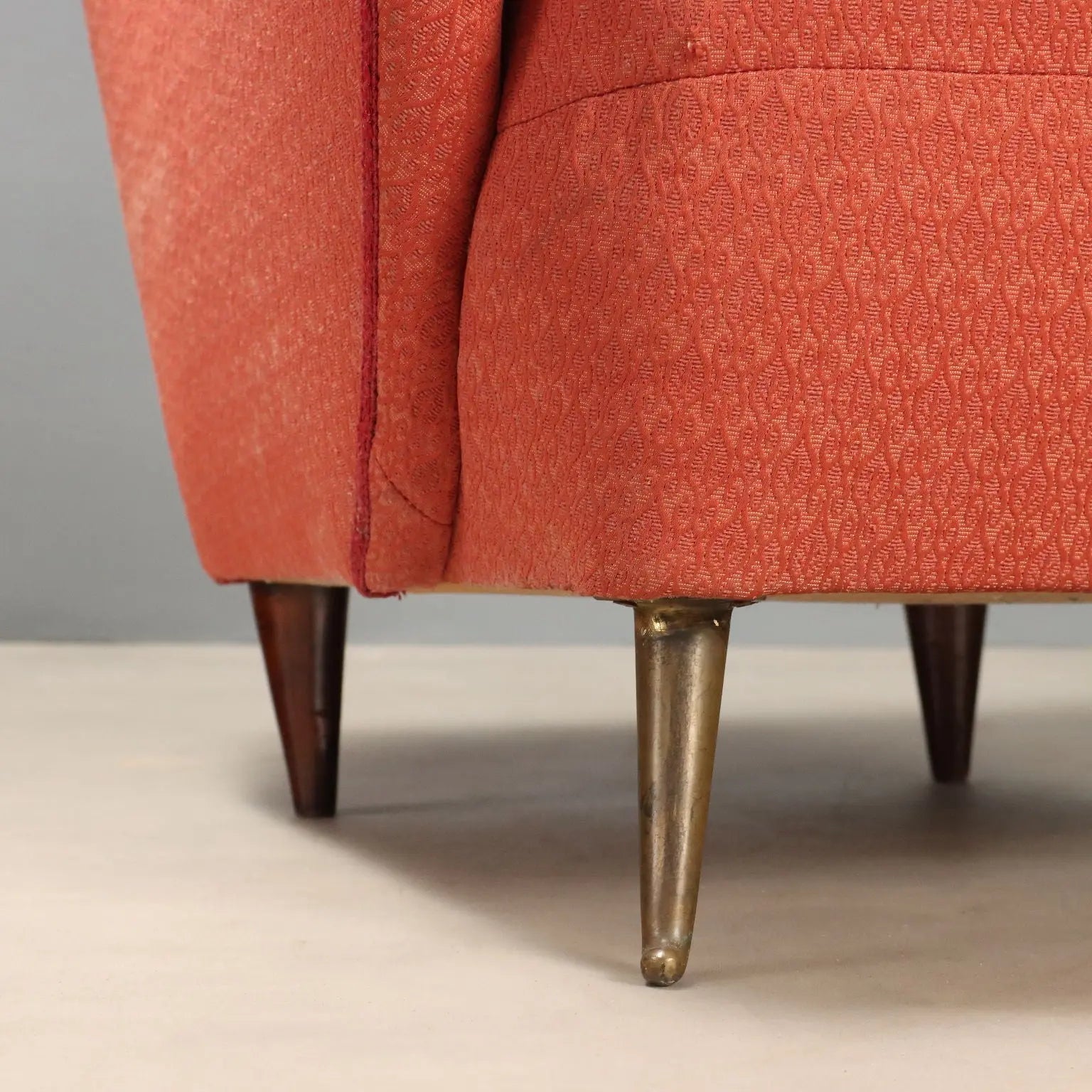 1950s Vintage Armchairs with Brass Legs