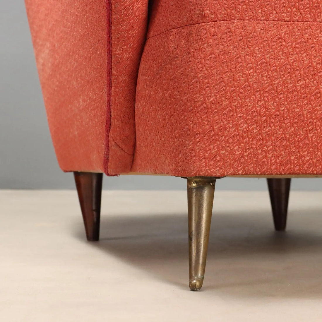 1950s Vintage Armchairs with Brass Legs