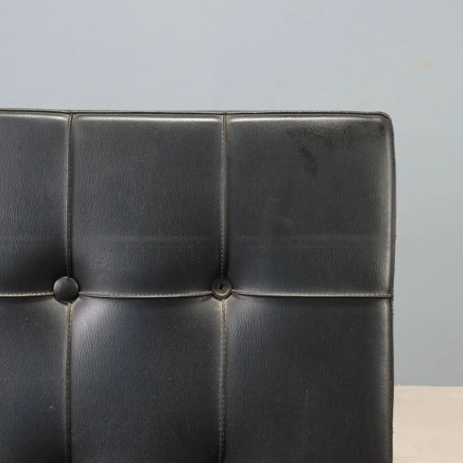 Vintage Armchair Metal Black Leatherette Design Italy 1970s