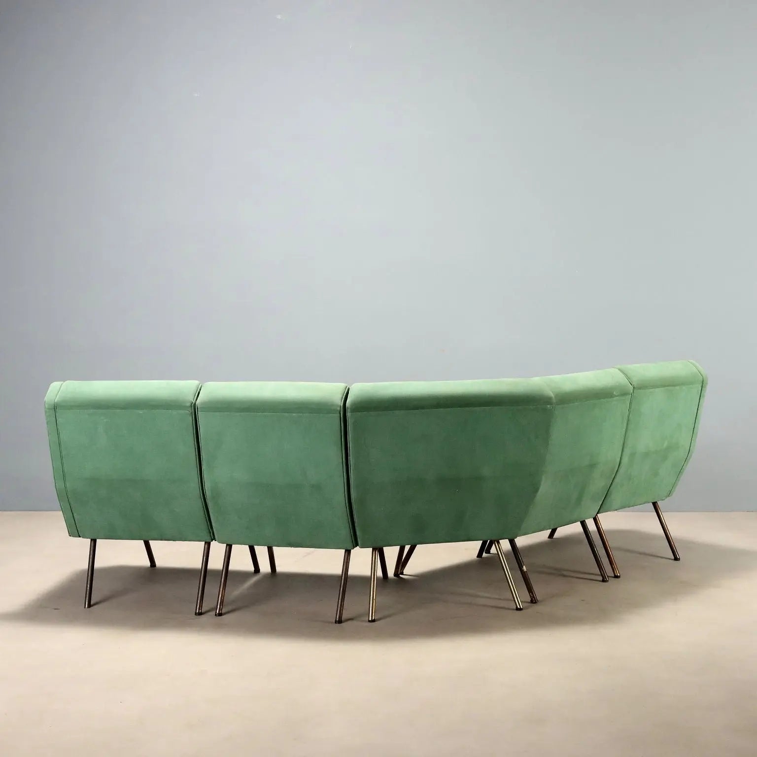 1960s Corner Sofa in Green Fabric