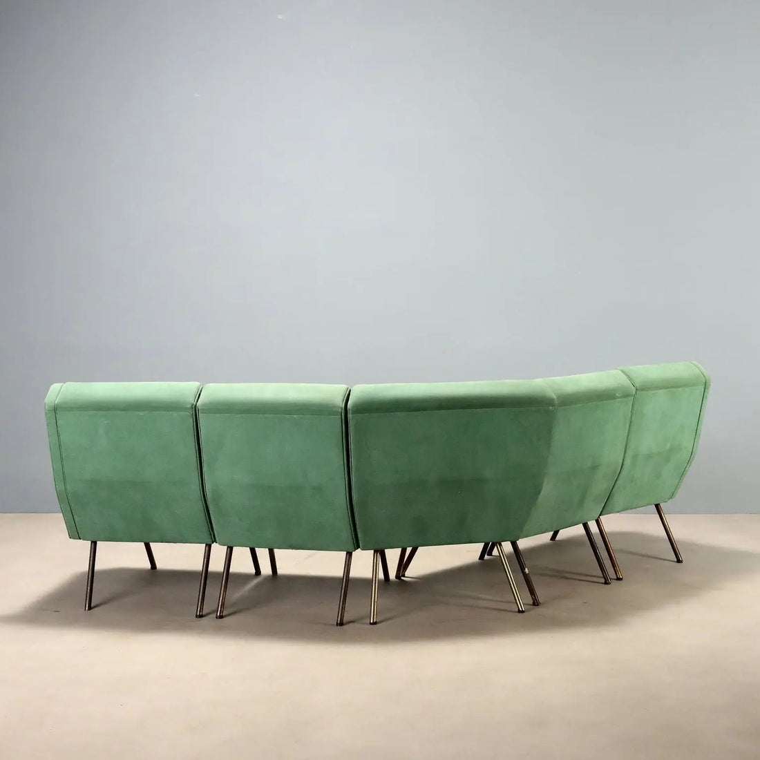 1960s Corner Sofa in Green Fabric
