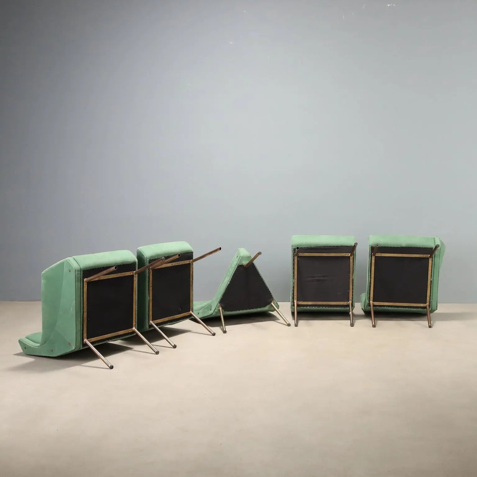 1960s Corner Sofa in Green Fabric