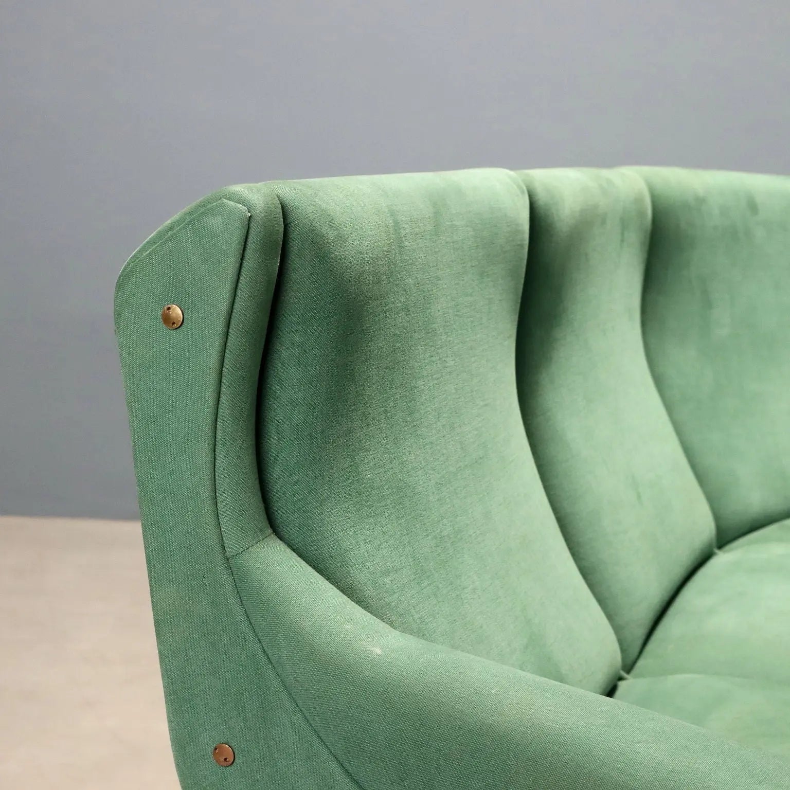 1960s Corner Sofa in Green Fabric