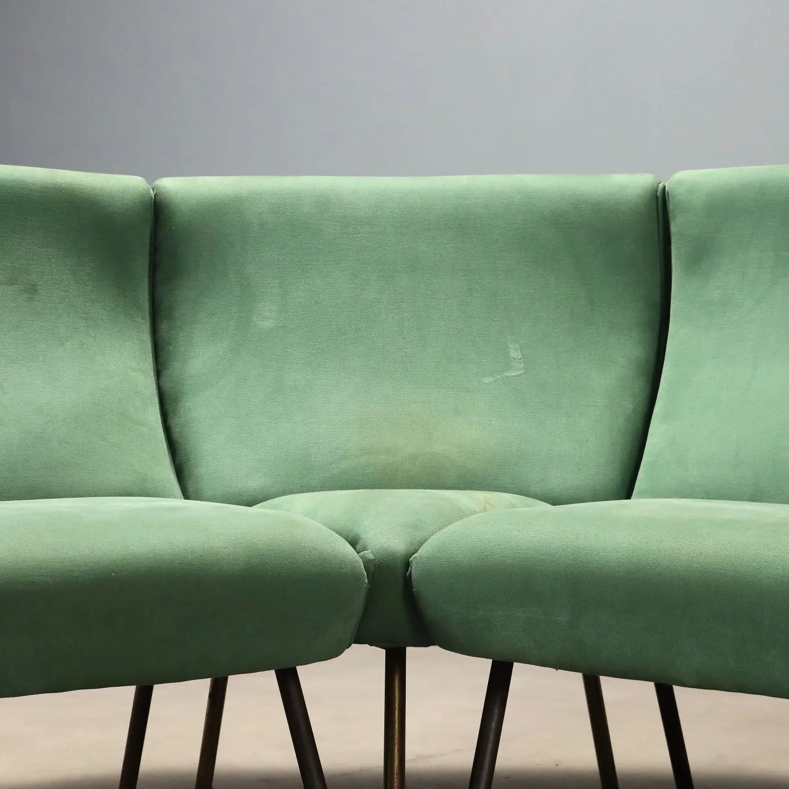 1960s Corner Sofa in Green Fabric