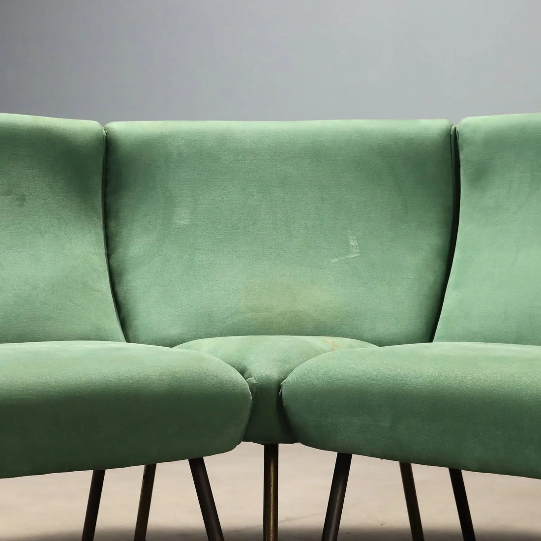 1960s Corner Sofa in Green Fabric