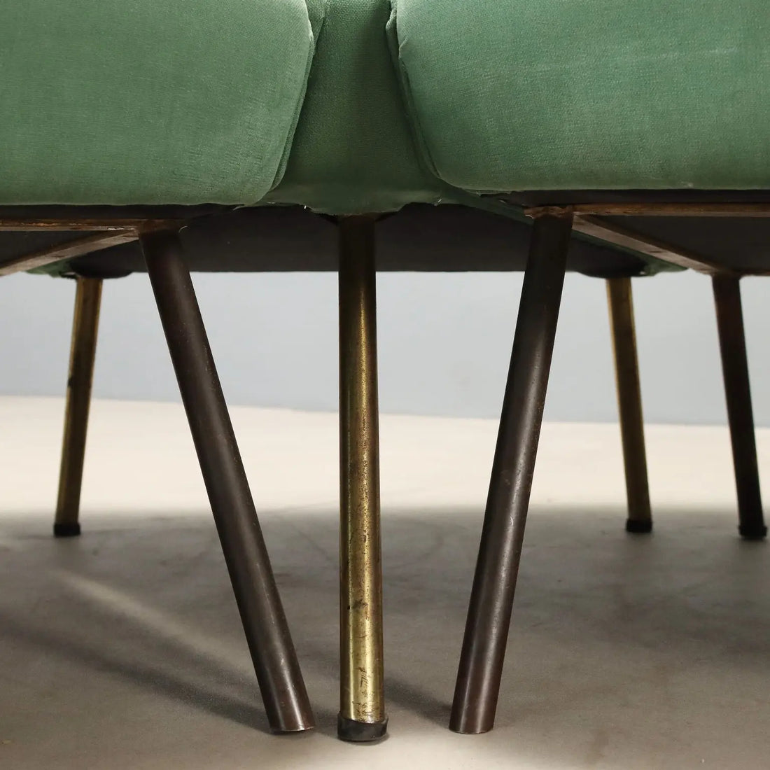 1960s Corner Sofa in Green Fabric