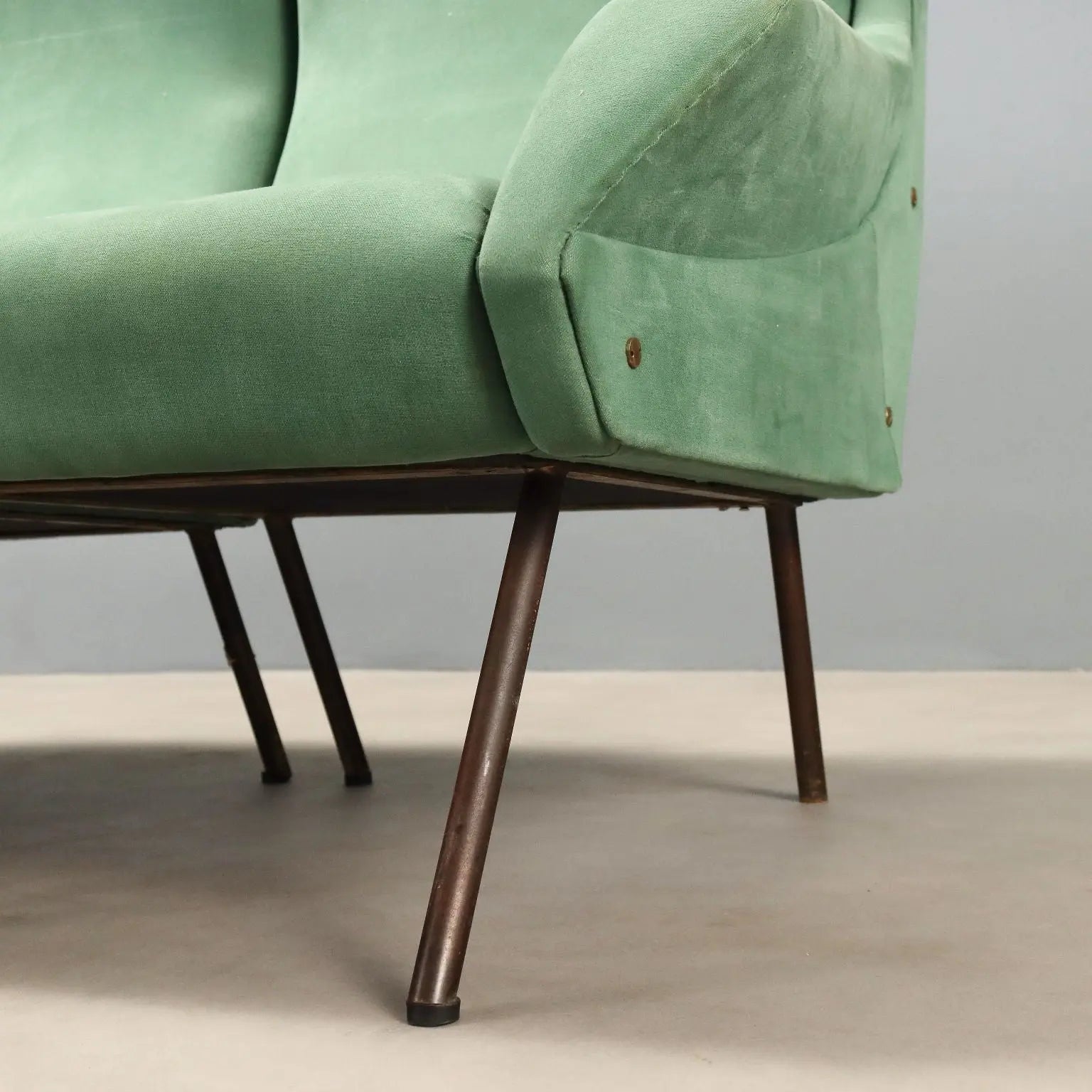 1960s Corner Sofa in Green Fabric