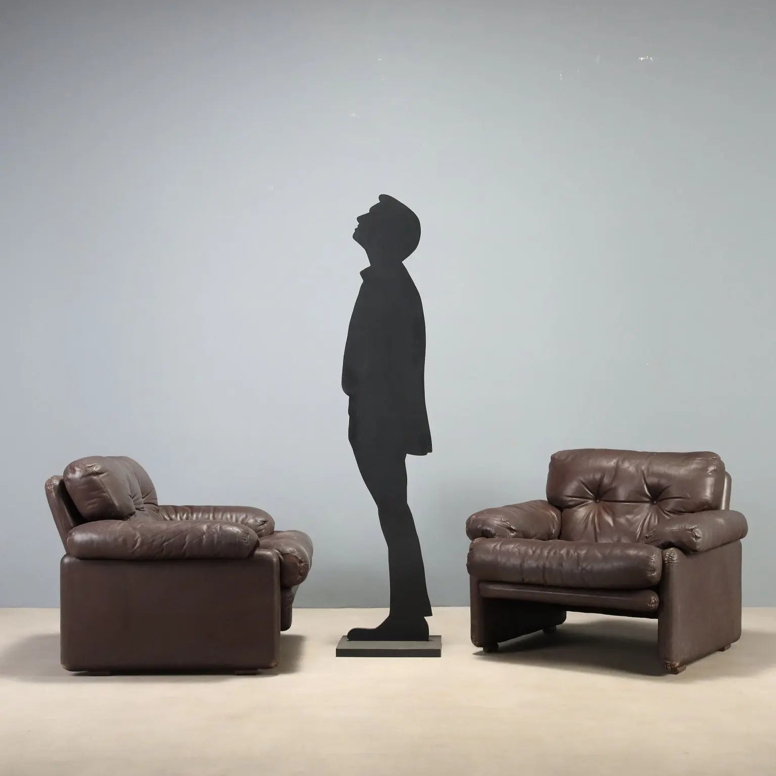 Pair of Scarpa Coronado Leather Armchairs
