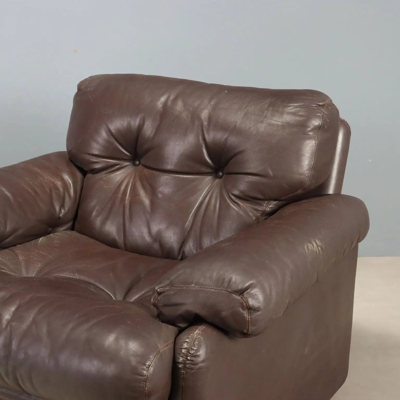 Pair of Scarpa Coronado Leather Armchairs