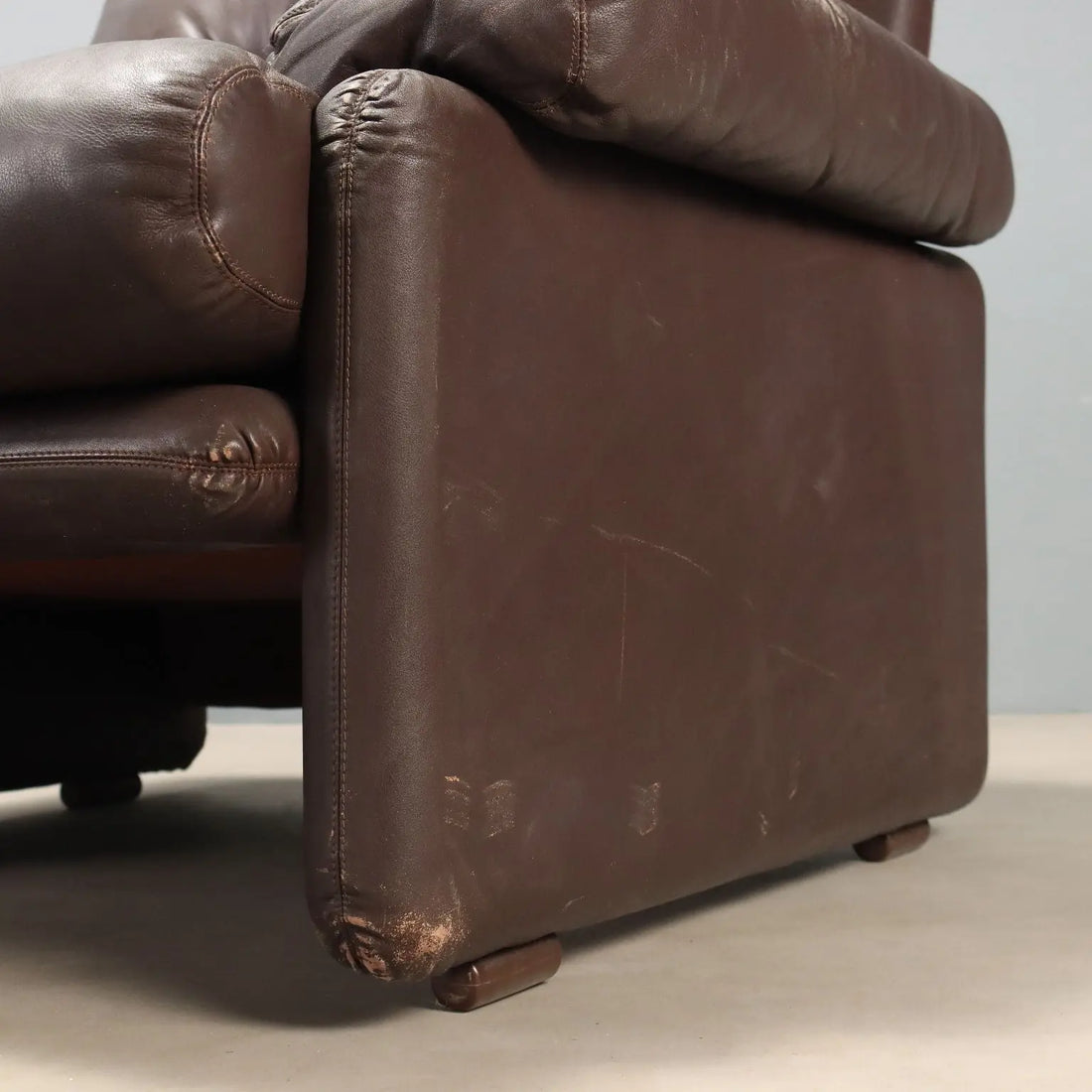 Pair of Scarpa Coronado Leather Armchairs