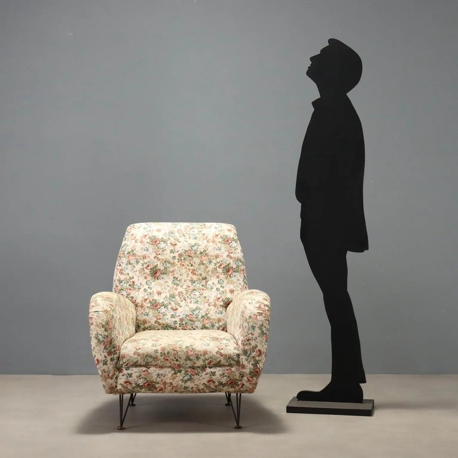 Vintage 1960s Armchair in Floral Fabric