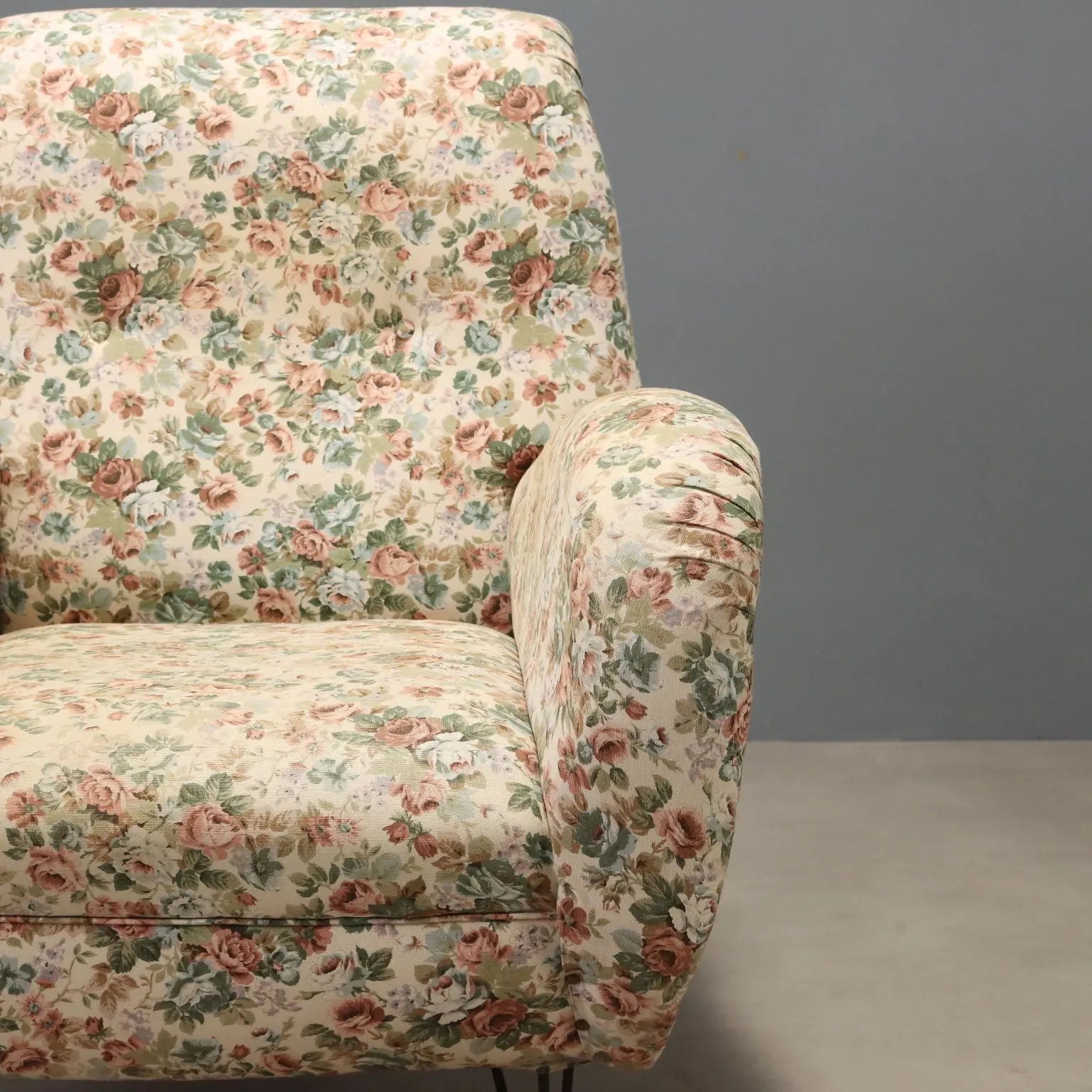 Vintage 1960s Armchair in Floral Fabric