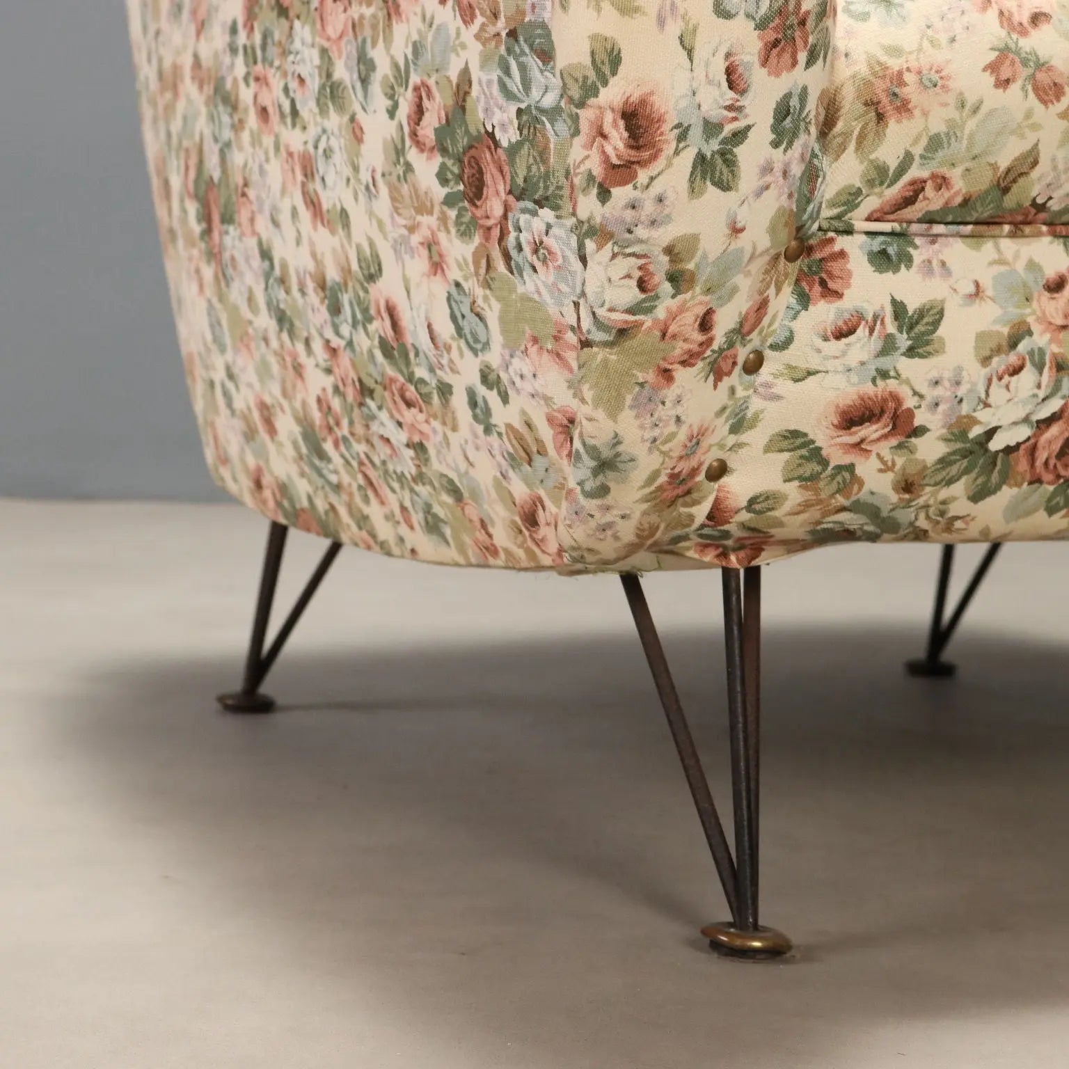 Vintage 1960s Armchair in Floral Fabric