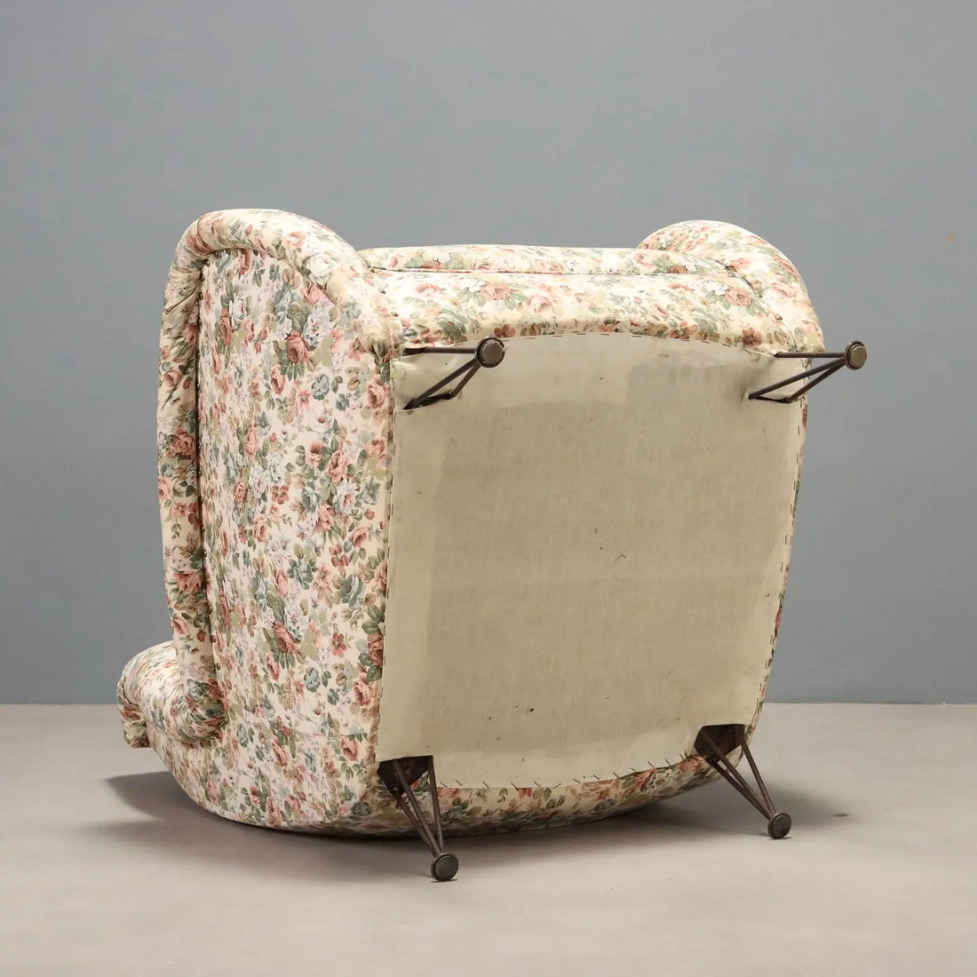 Vintage 1960s Armchair in Floral Fabric