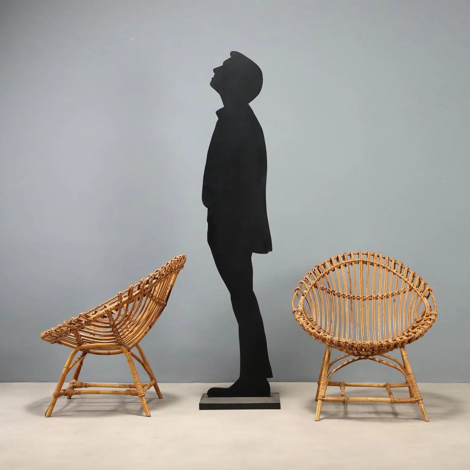 Vintage Armchairs Woven Bamboo Design Italy 1960s