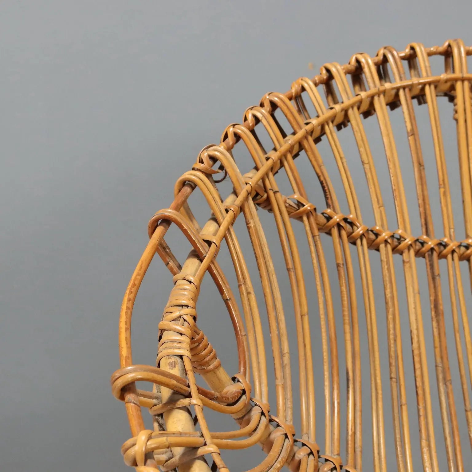 Vintage Armchairs Woven Bamboo Design Italy 1960s
