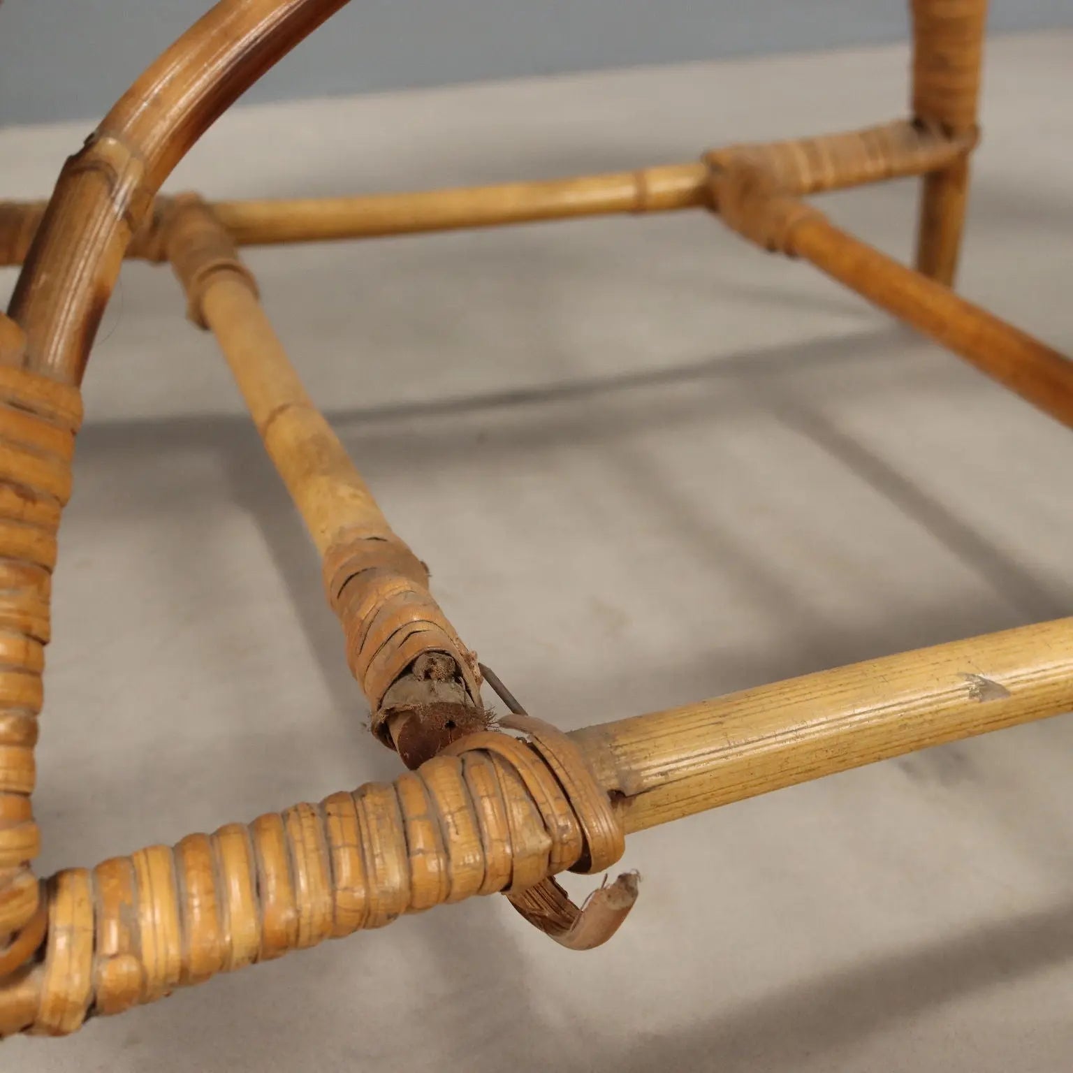 Vintage Armchairs Woven Bamboo Design Italy 1960s