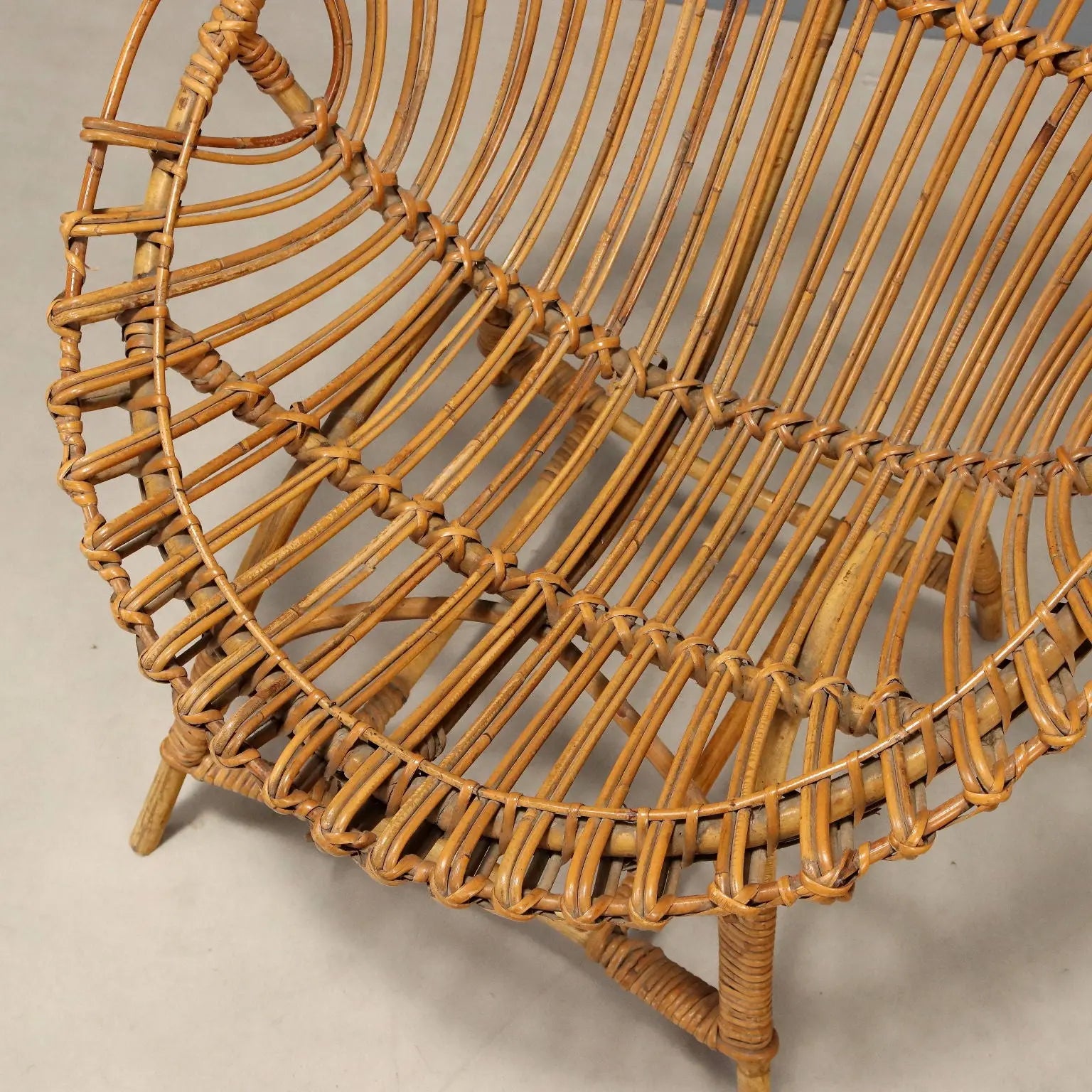 Vintage Armchairs Woven Bamboo Design Italy 1960s