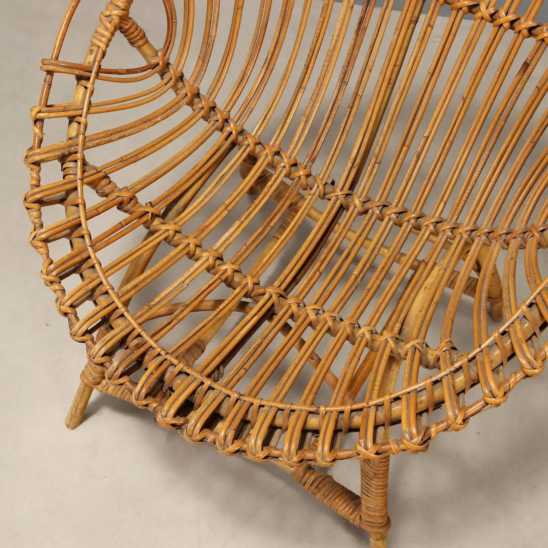 Vintage Armchairs Woven Bamboo Design Italy 1960s