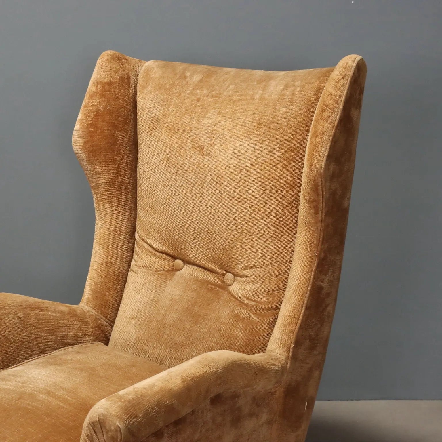 Pair of 1950s Bergère Armchairs in Velvet