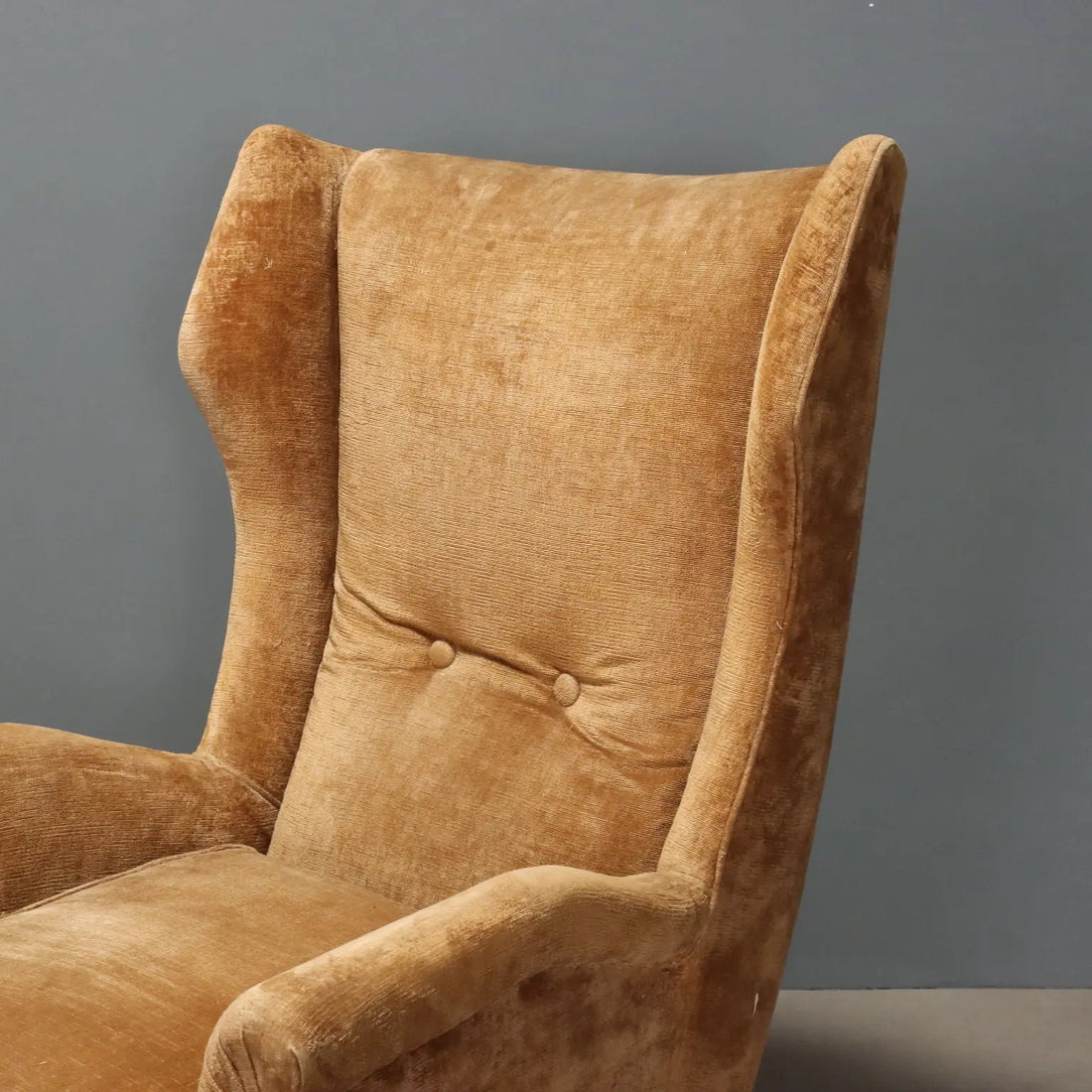 Pair of 1950s Bergère Armchairs in Velvet