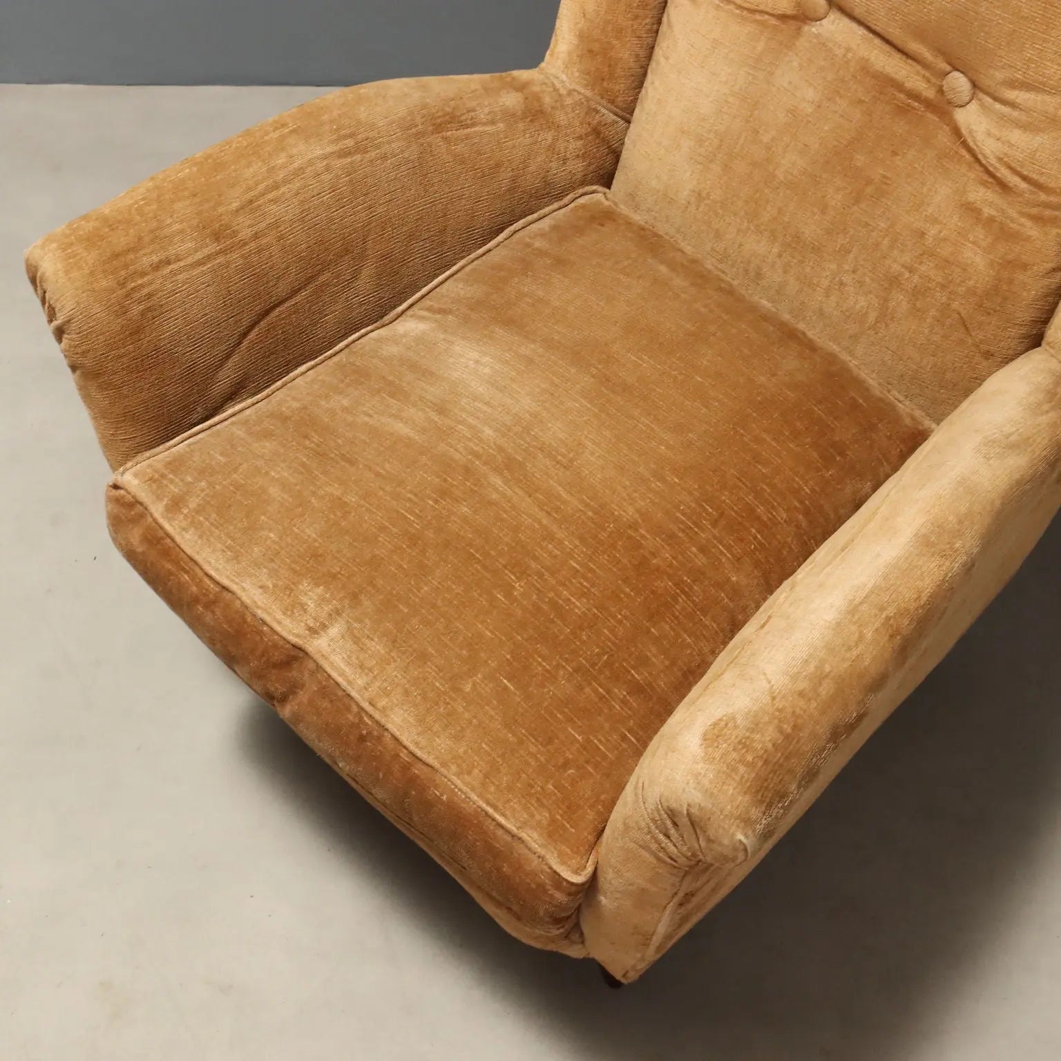 Pair of 1950s Bergère Armchairs in Velvet