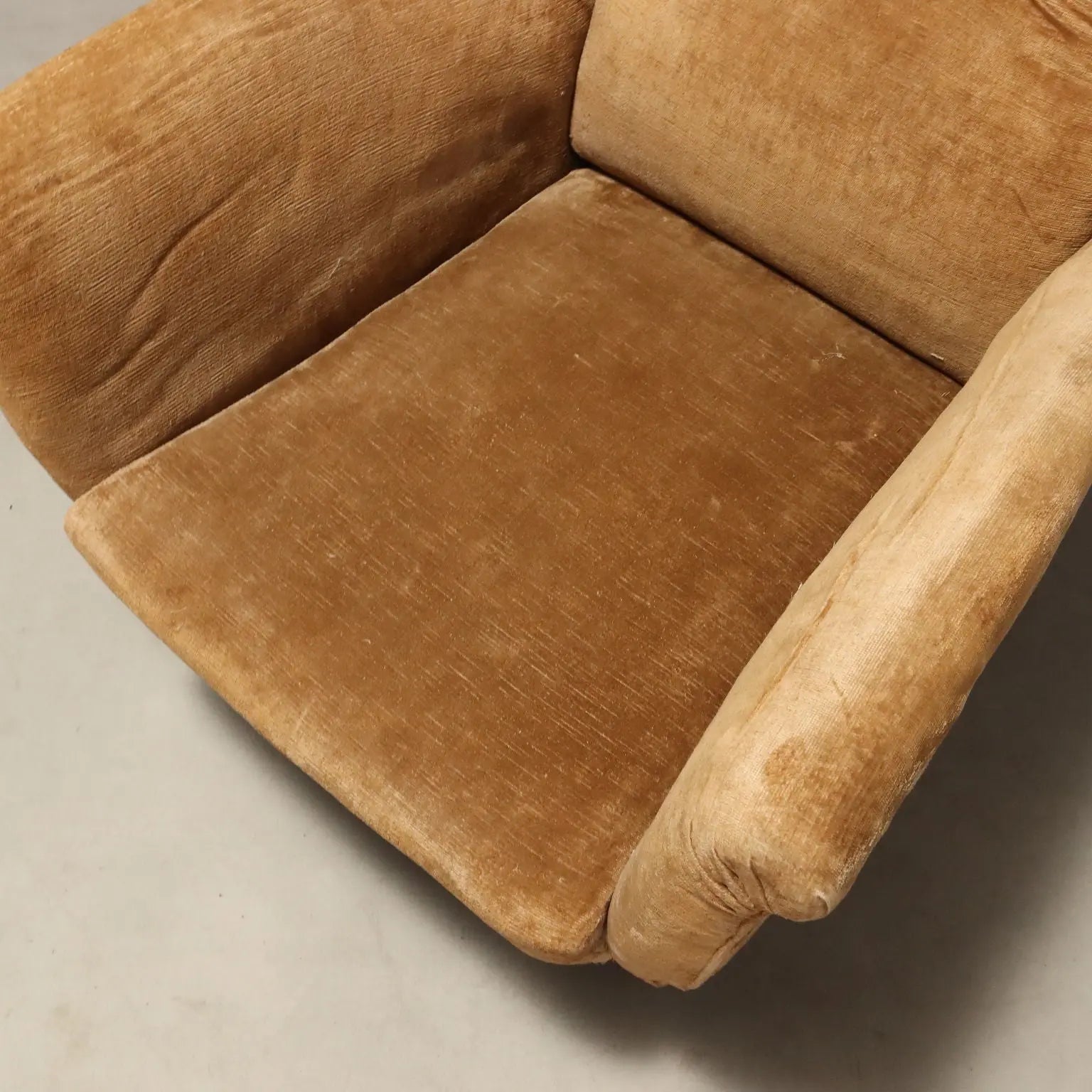 Pair of 1950s Bergère Armchairs in Velvet