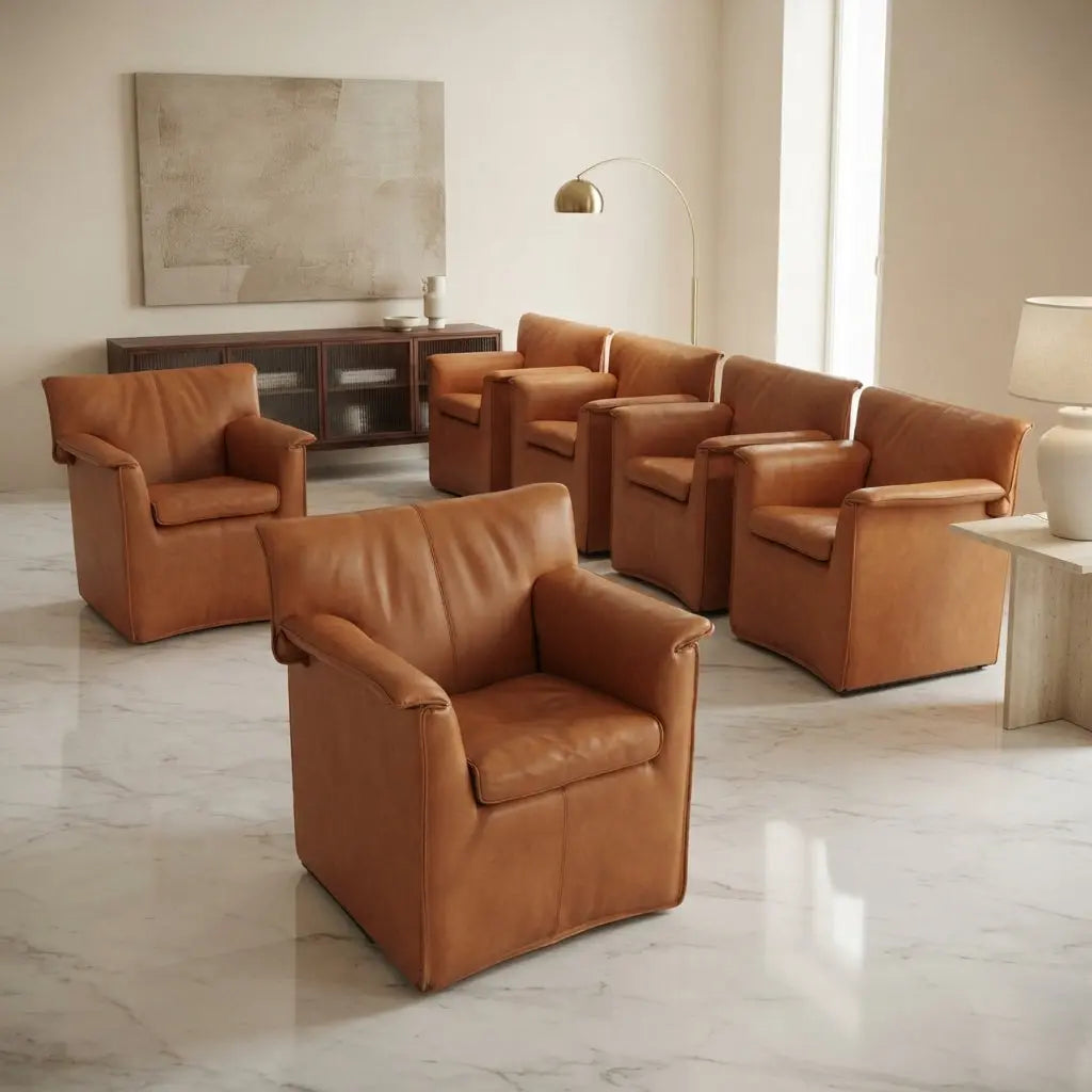 Vintage Armchairs B&B Laurianetta Design Afra and Tobia Scarpa 1980s