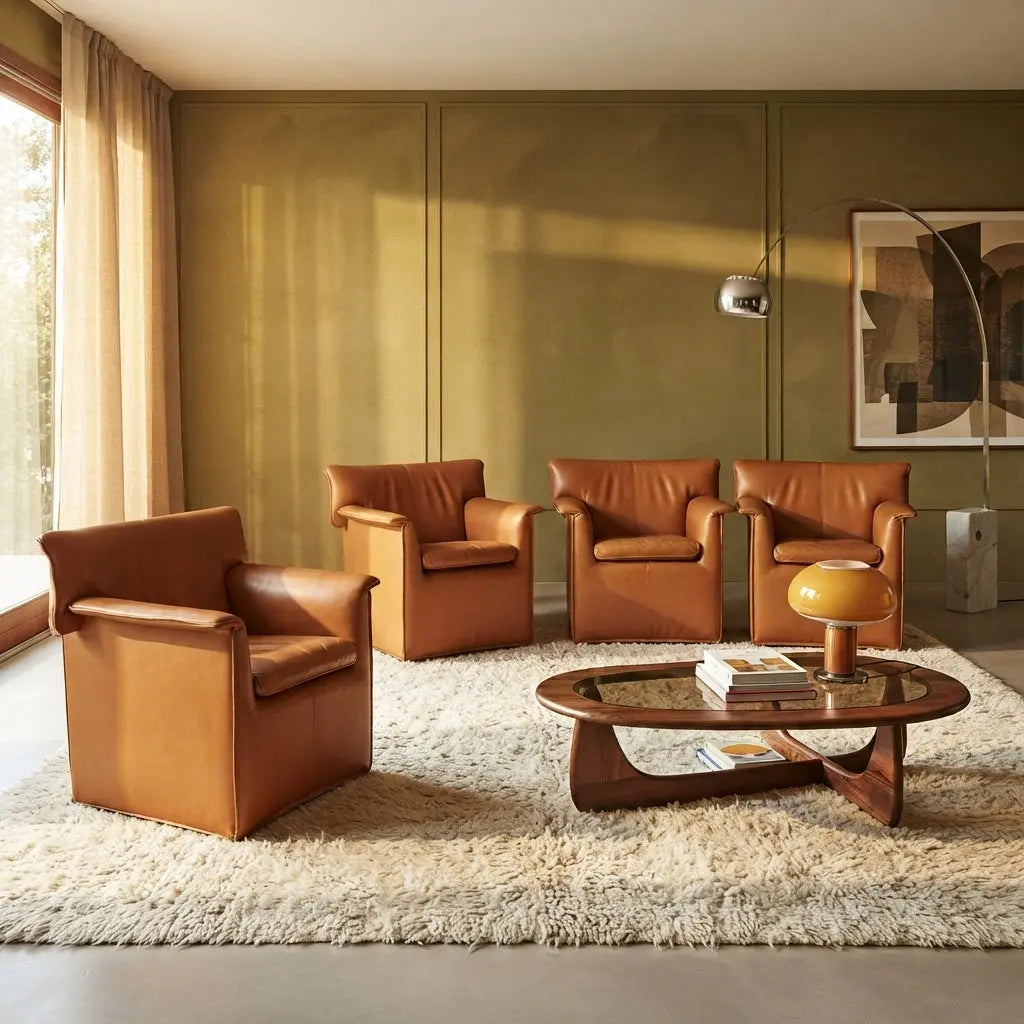 B&B Laurianetta Armchairs Vintage Design Afra & Tobia Scarpa 1980s
