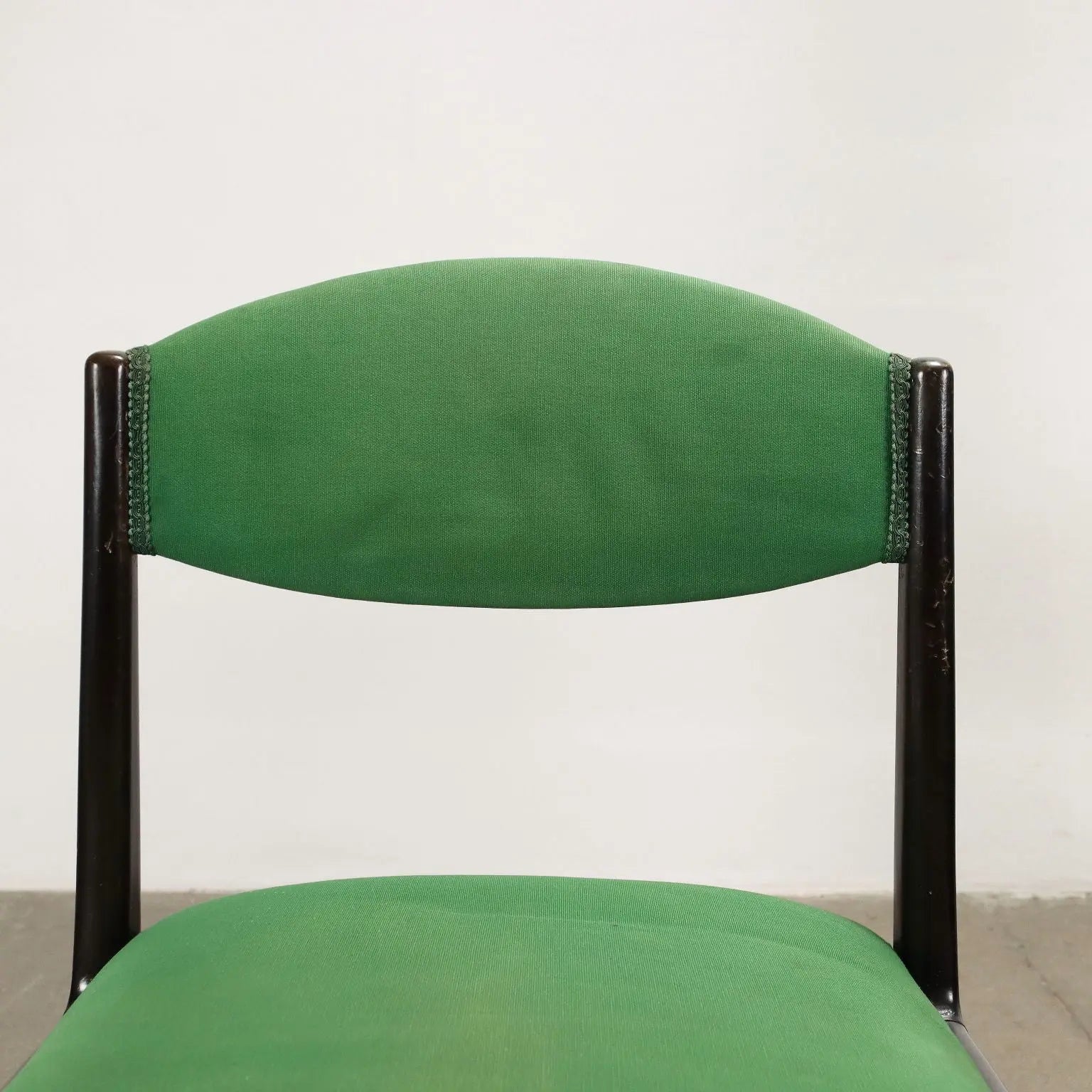 Vintage 1960s Chairs Ebony Wood Foam Padding Cloth | Modernism | Chairs