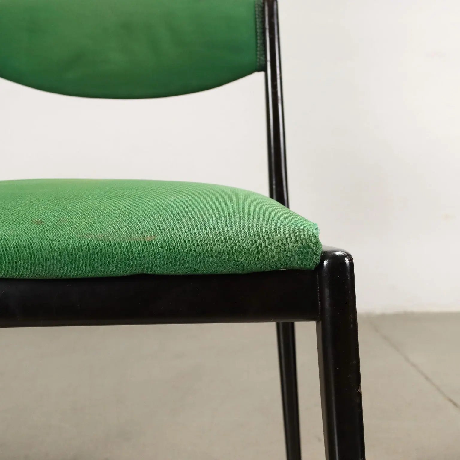 Vintage 1960s Chairs Ebony Wood Foam Padding Cloth | Modernism | Chairs