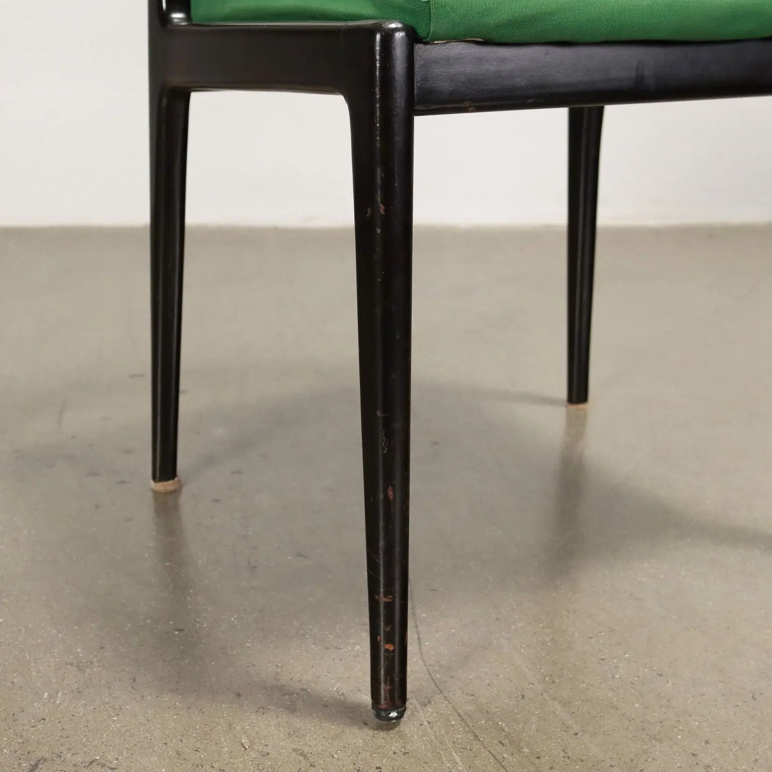 Vintage 1960s Chairs Ebony Wood Foam Padding Cloth | Modernism | Chairs