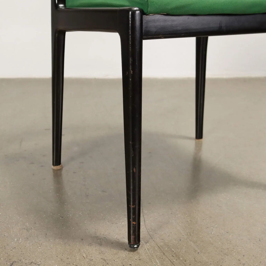 Vintage 1960s Chairs Ebony Wood Foam Padding Cloth | Modernism | Chairs