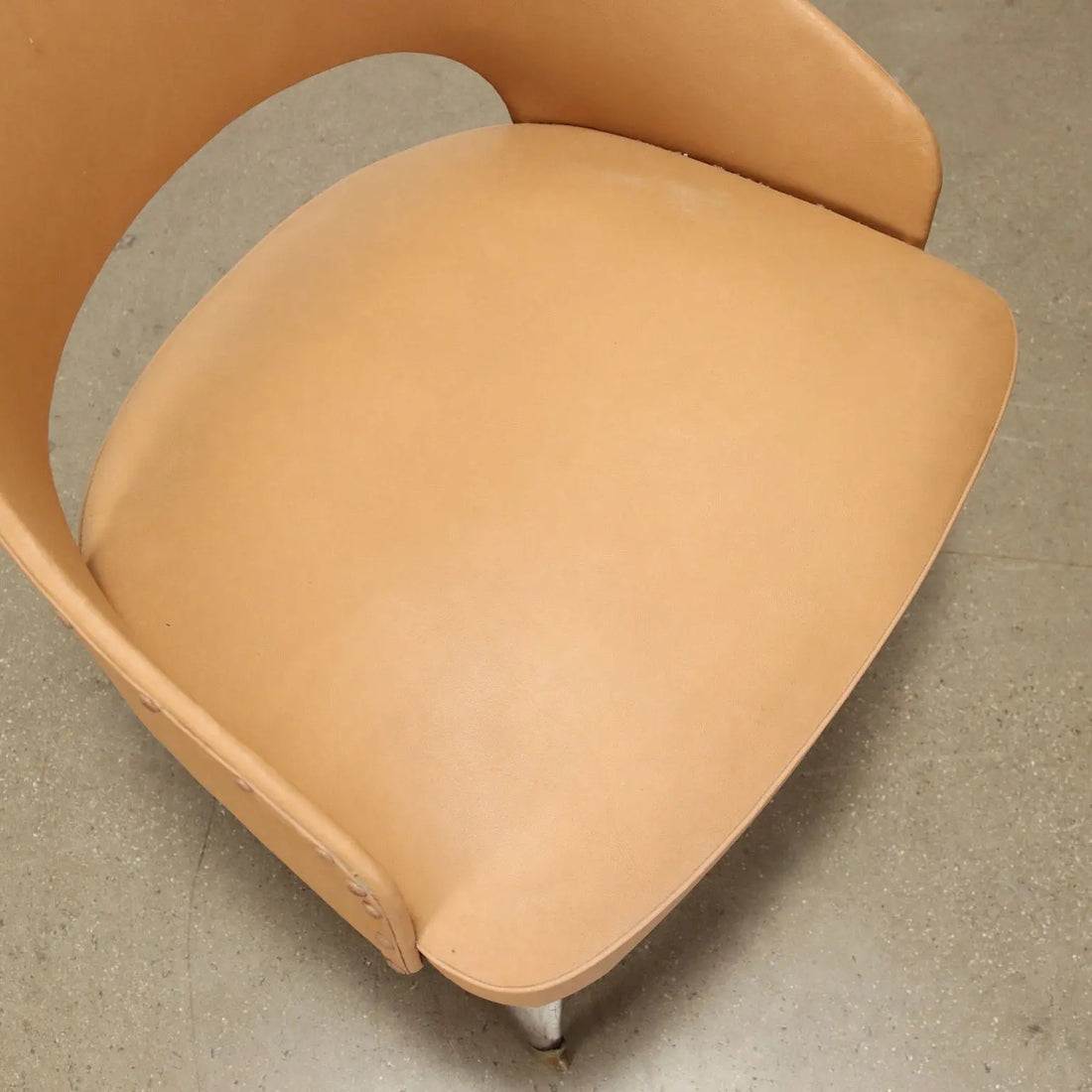 Vintage Armchairs 50s-60s Ebony Wood Brass Padded Seat Skai Brass