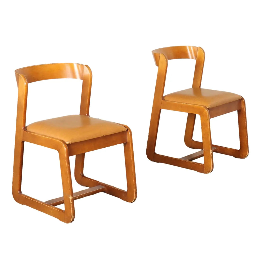 Vintage Chairs by Mario Sabot 1970s Painted Beech Wood Cloth | Modernism | Chairs