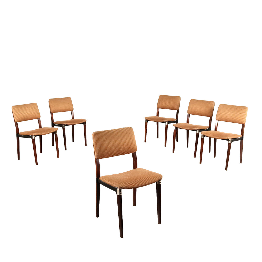 Group of 6 Chairs Tecno S82 E. Gerli Cloth Italy 1960s | Modernism  Chairs