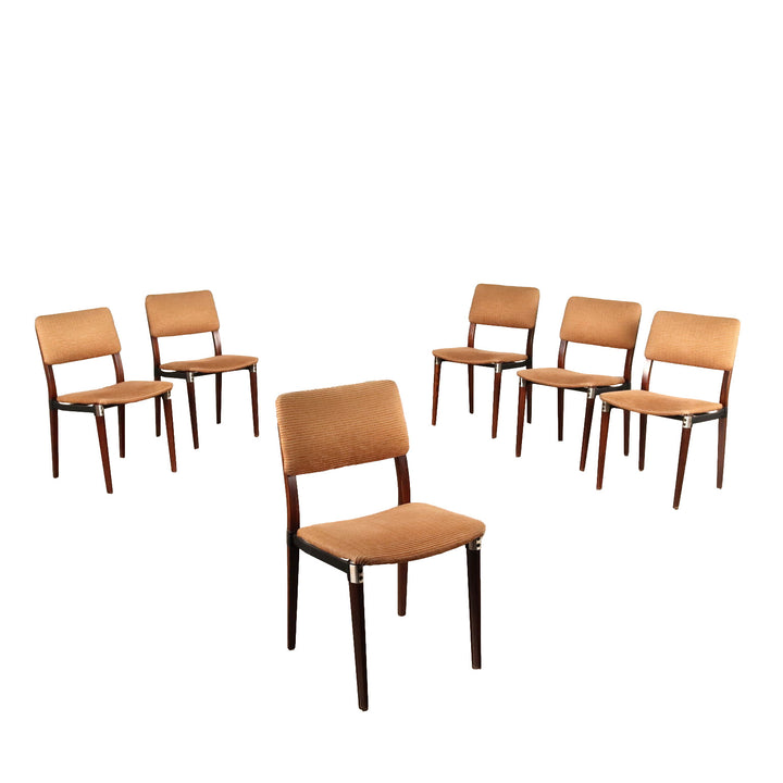 Group of 6 Chairs Tecno S82 E. Gerli Cloth Italy 1960s | Modernism  Chairs