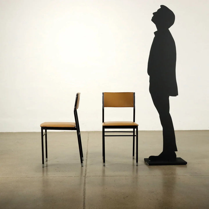 Vintage 1960s Chairs Enamelled Metal Leatherette Foam Upholstery | Modernism | Chairs