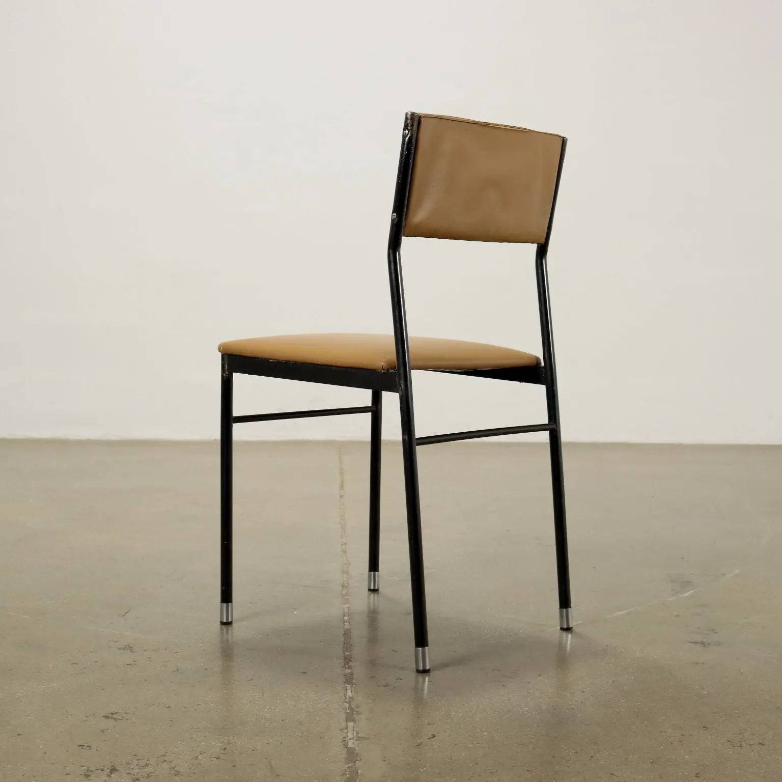 Vintage 1960s Chairs Enamelled Metal Leatherette Foam Upholstery | Modernism | Chairs