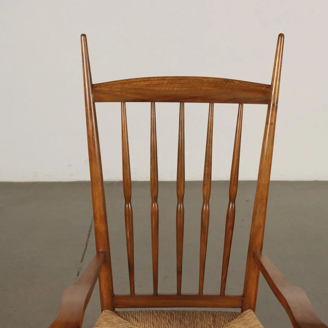 Pair of Vintage 1950s Thrones Beech and Straw Italy | Modernism | Chairs