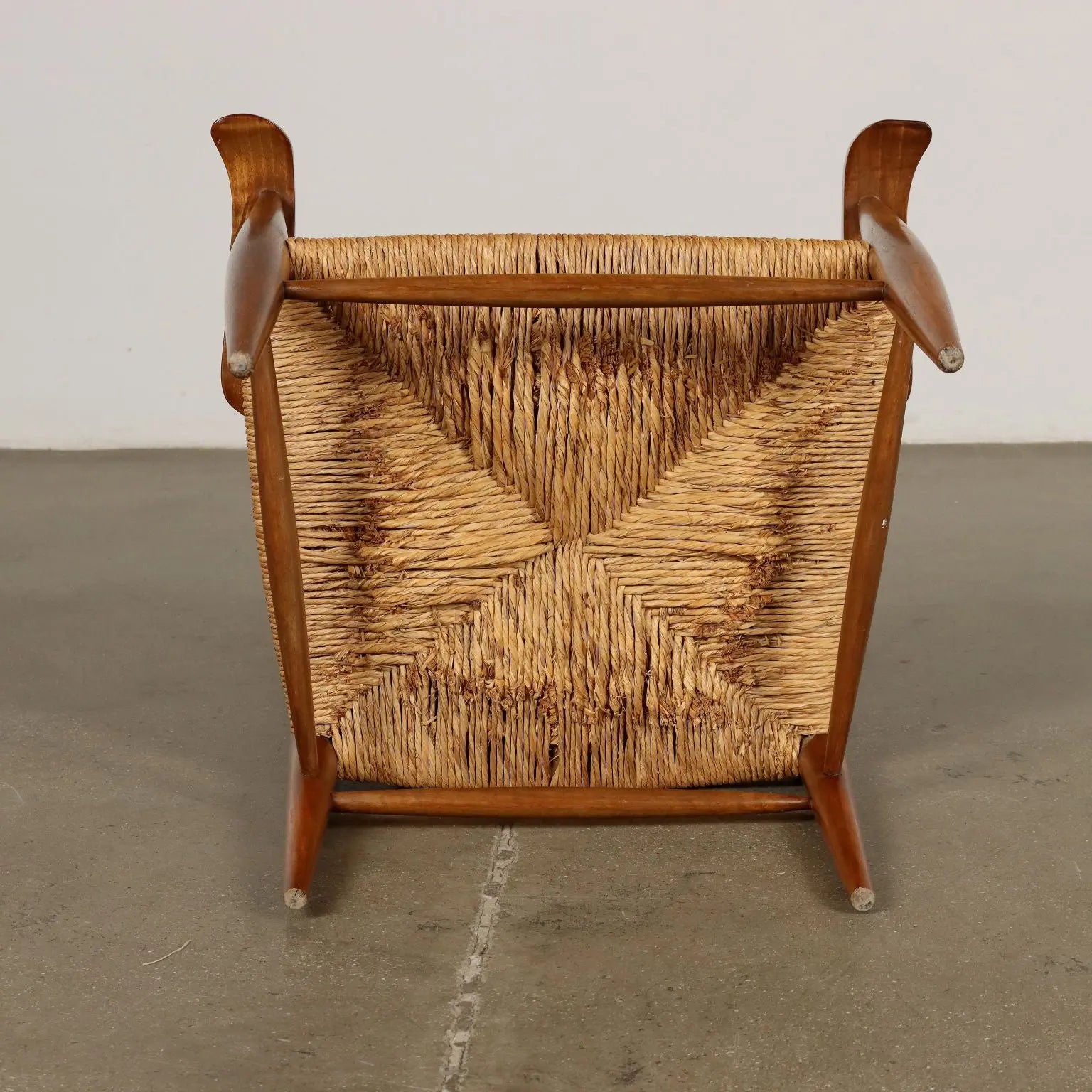 Pair of Vintage 1950s Thrones Beech and Straw Italy | Modernism | Chairs