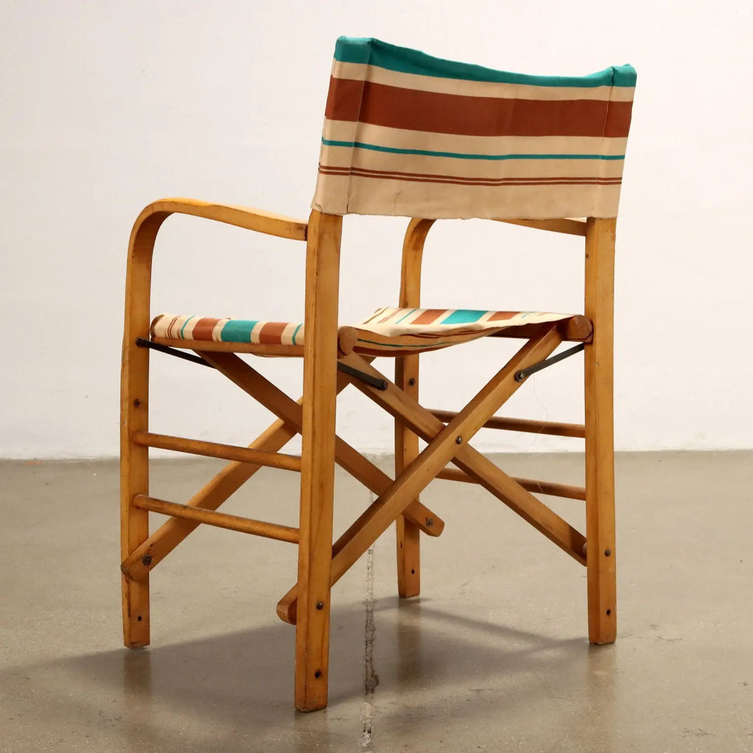 Vintage 1950s-60s Folding Chair Beech Fabric Italy | Modernism | Chairs