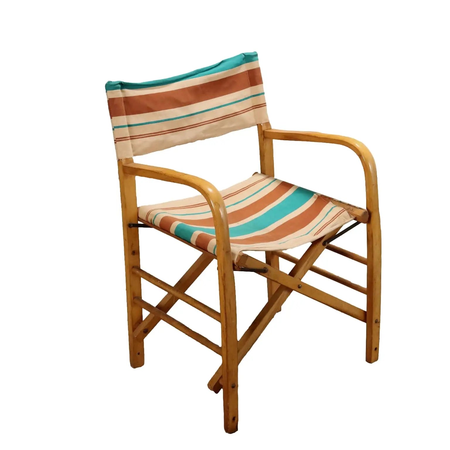 Vintage 1950s-60s Folding Chair Beech Fabric Italy | Modernism | Chairs