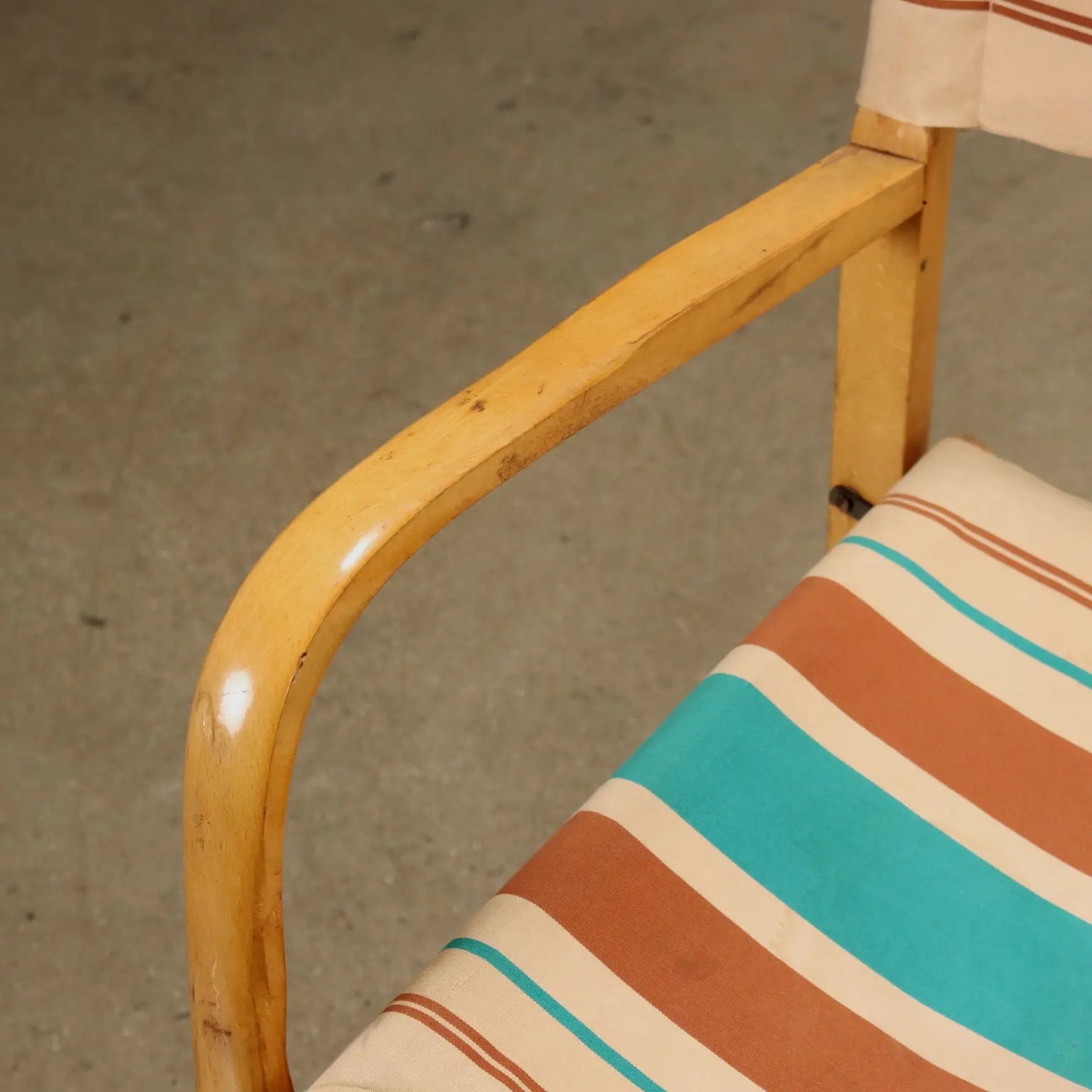 Vintage 1950s-60s Folding Chair Beech Fabric Italy | Modernism | Chairs