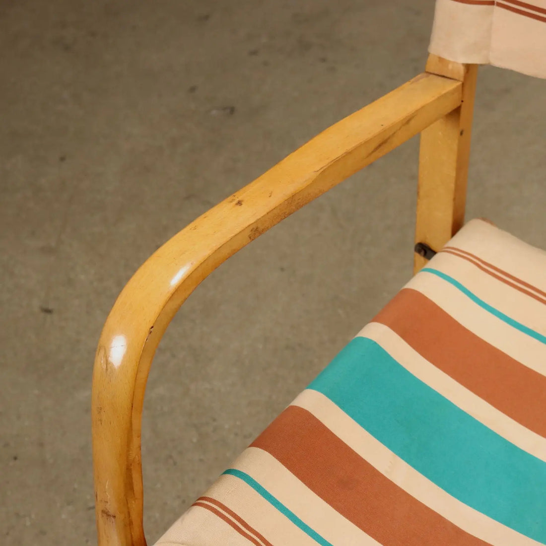 Vintage 1950s-60s Folding Chair Beech Fabric Italy | Modernism | Chairs