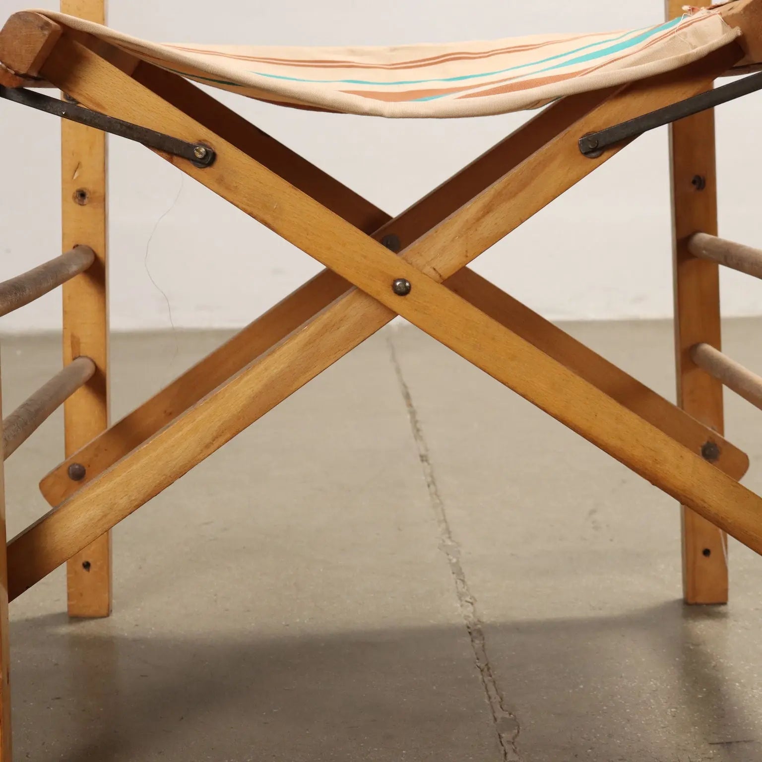 Vintage 1950s-60s Folding Chair Beech Fabric Italy | Modernism | Chairs