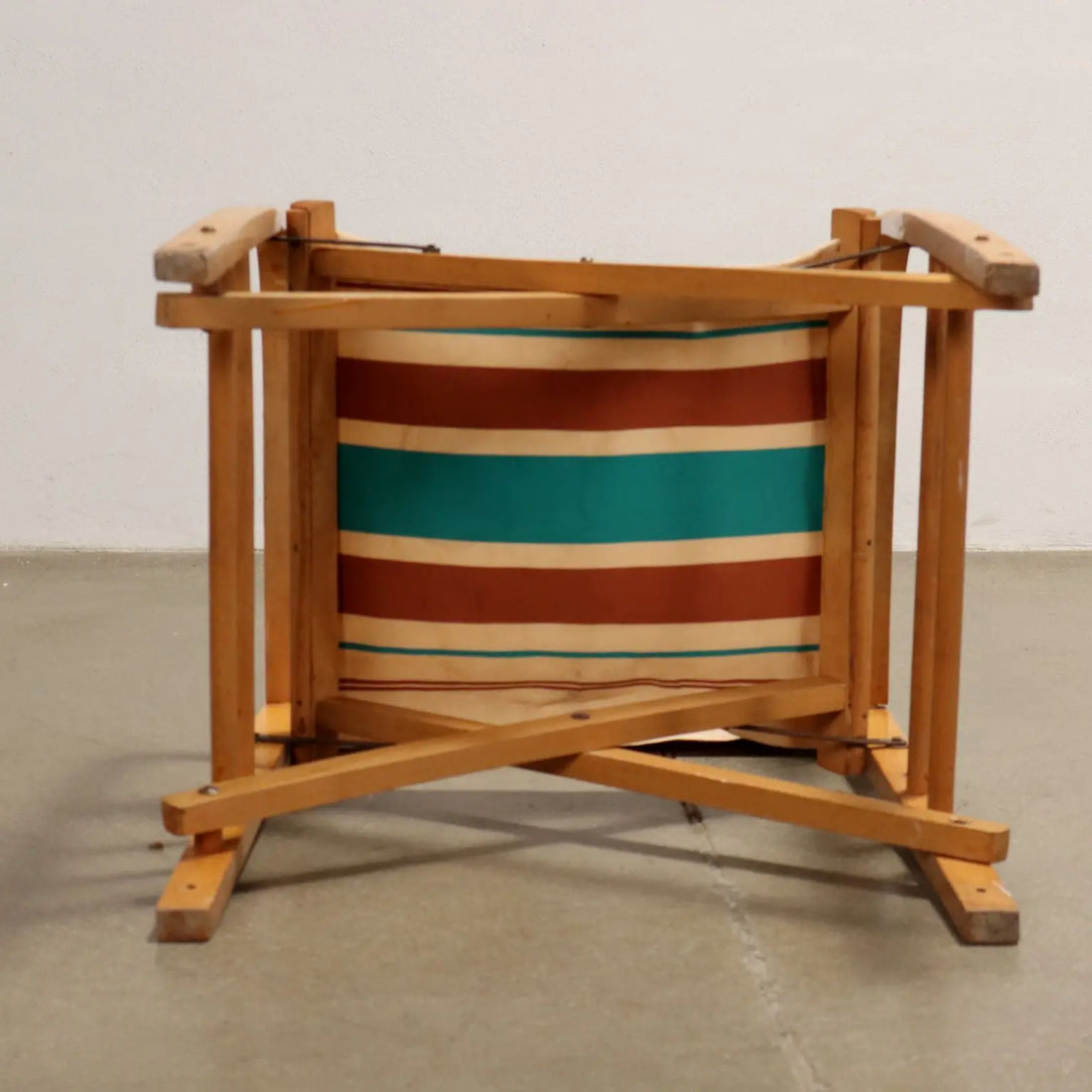 Vintage 1950s-60s Folding Chair Beech Fabric Italy | Modernism | Chairs