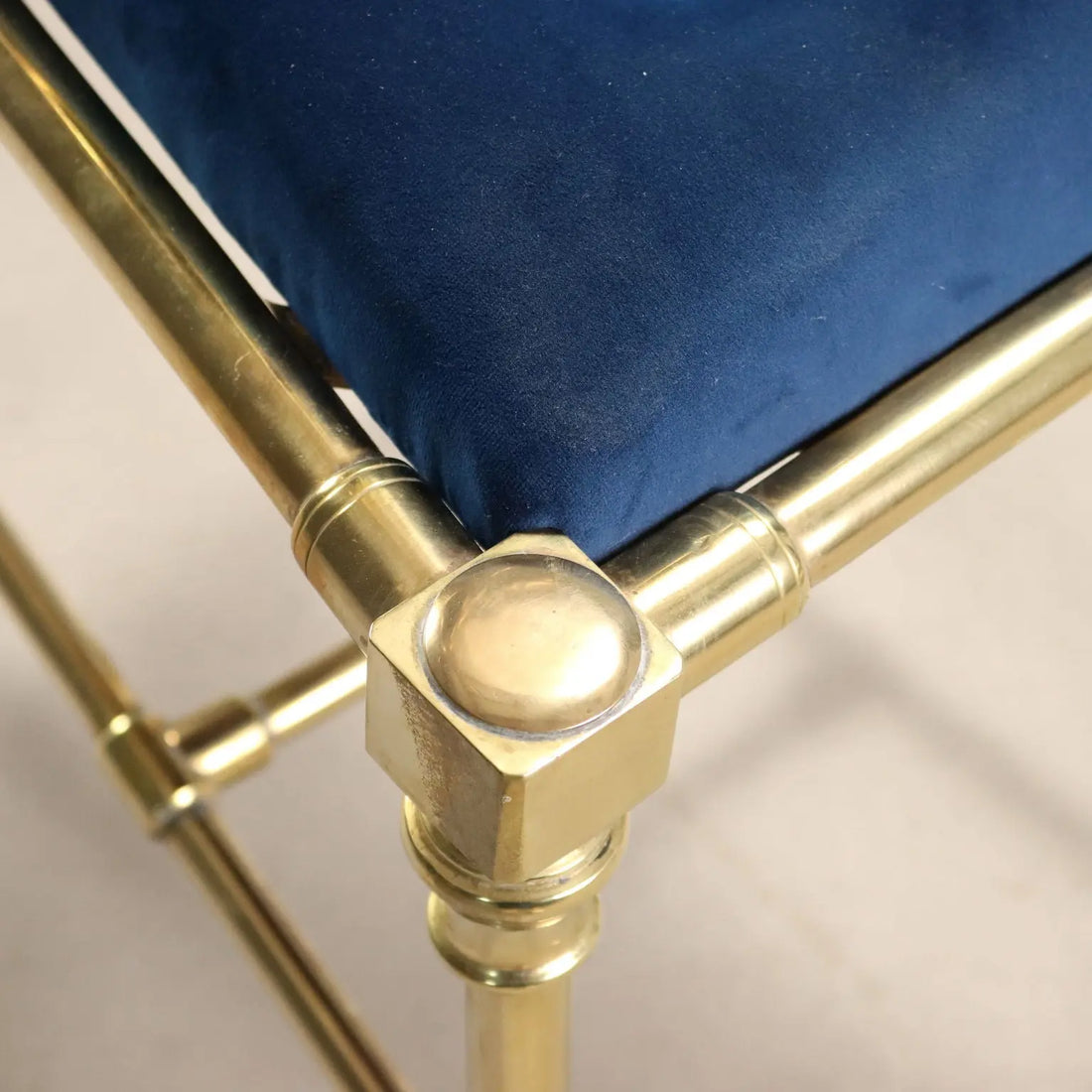 1950s Jansen Chairs in Brass and Velvet