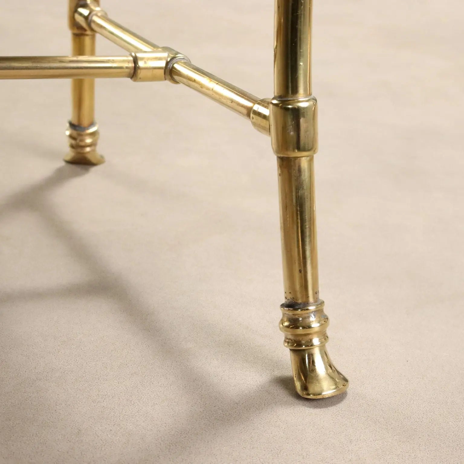 1950s Jansen Chairs in Brass and Velvet