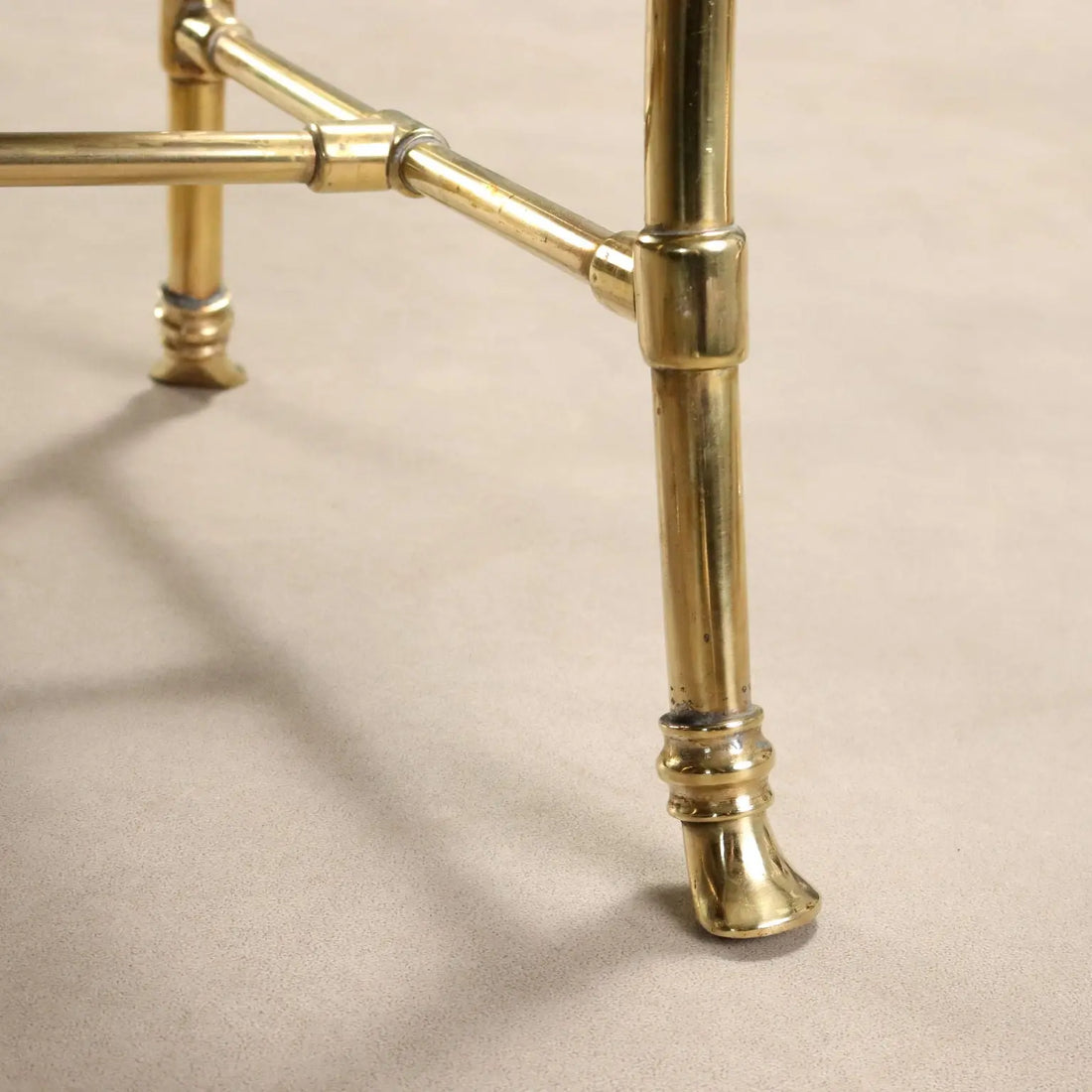 1950s Jansen Chairs in Brass and Velvet